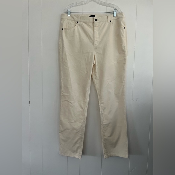 Talbots Corduroy Straight Leg Pant sz 16 Cream - Picture 10 of 14